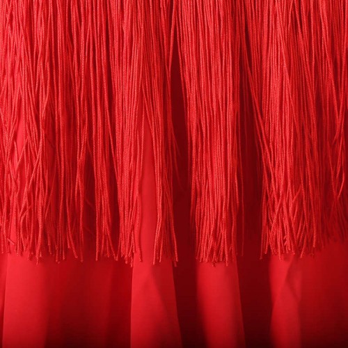 Women girls red black tassels competition latin dance dresses professional rumba salsa chacha dance costumes with diamond for female 